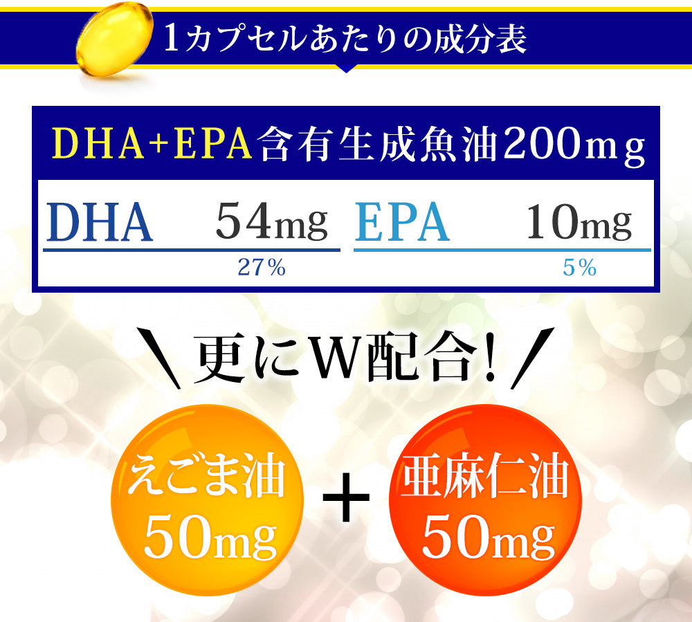 亜麻仁油 エゴマ油配合 贅沢なDHA＋EPA 約6ヶ月分オメガ3 αリノレン酸 ...
